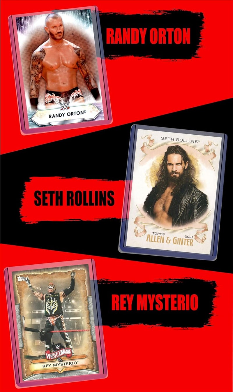Chaser Wrestling Cards: Roman Reigns, Finn Balor, Brock Lesnar, Randy Orton, Seth Rollins, Rey Mysterio, The Miz, Sheamus, and Dolph Ziggler WWE Superstars Card (9) Gift Pack - Image 3